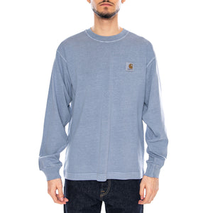 L/S Nelson T-Shirt Gentle Blue - Maglietta Girocollo Maniche Lunghe Uomo Blu I029948 3HXGD CARHARTT WIP 