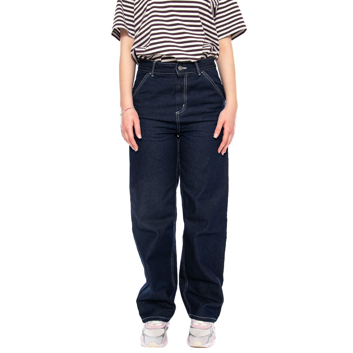 W' Simple Pant Blue - Pantaloni Denim Jeans Donna Blu Scuro I031924 012Y CARHARTT WIP 
