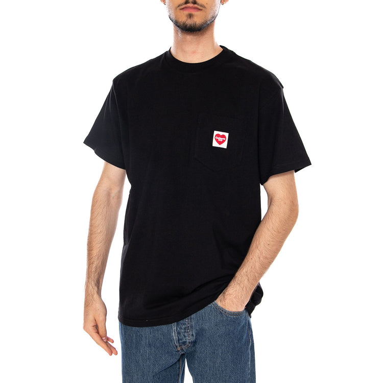 S/S POCKET HEART T-SHIRT - Maglietta Girocollo Uomo Nera I032128 1V2XX CARHARTT WIP 