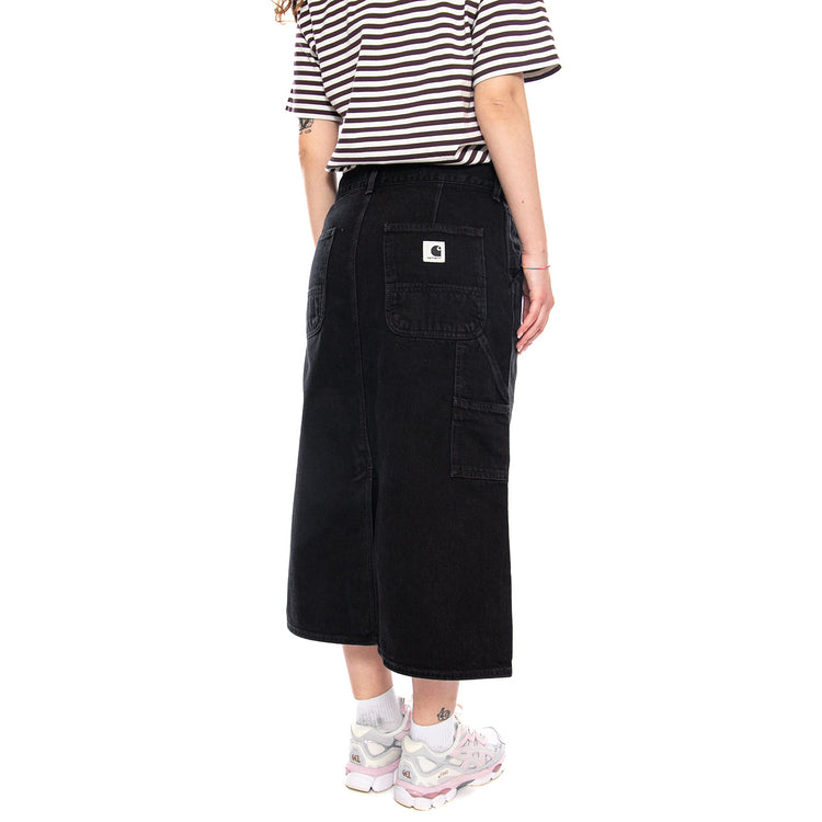 W' Single Knee Skirt Black - Gonna Denim Jeans Nera I034224 8906 CARHARTT WIP 
