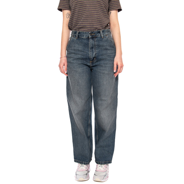 W' Brandon Single Knee Pant Blu - Pantaloni Denim Jeans Donna Blu I034225 014L CARHARTT WIP 