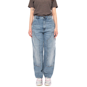 W' Brandon Double Knee Pant Blu - Pantaloni Denim Jeans Donna Blu I034462 01UR CARHARTT WIP 