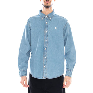 L/S Lucas Shirt - Camicia Uomo Blu I034525 0135 CARHARTT WIP 