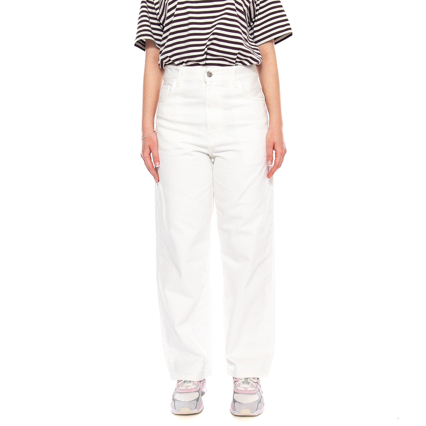 W' Brandon Pant White - Pantaloni Denim Jeans Donna Bianchi I035892 0202 CARHARTT WIP 