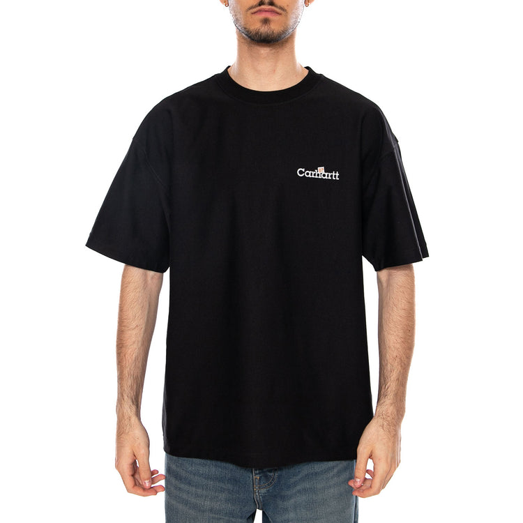 S/S WIP LABEL T-SHIRT BLACK - Maglietta Girocollo Uomo Nera I036180 89XX CARHARTT WIP 