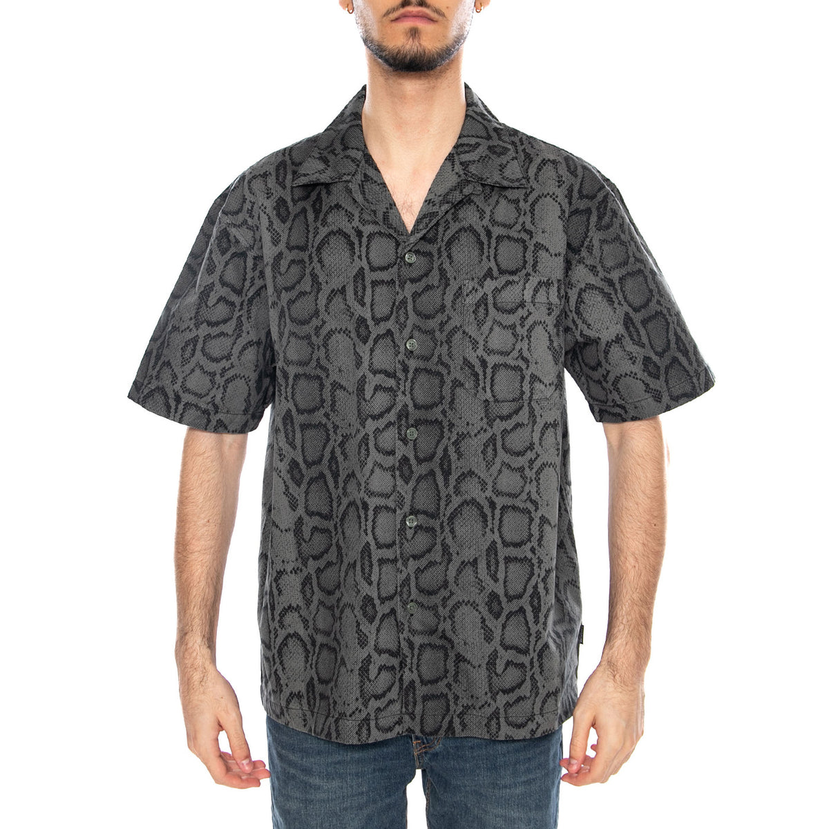 S/S Snake Camo Shirt Snake Camo, Leaf - Camicia Maniche Corte Uomo Multicolore I036275 3QAGD CARHARTT WIP 