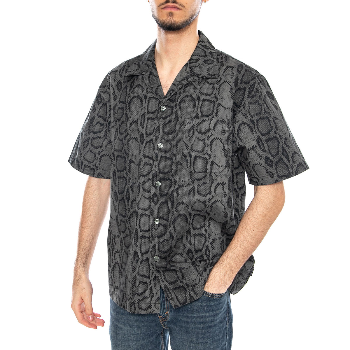 S/S Snake Camo Shirt Snake Camo, Leaf - Camicia Maniche Corte Uomo Multicolore I036275 3QAGD CARHARTT WIP 