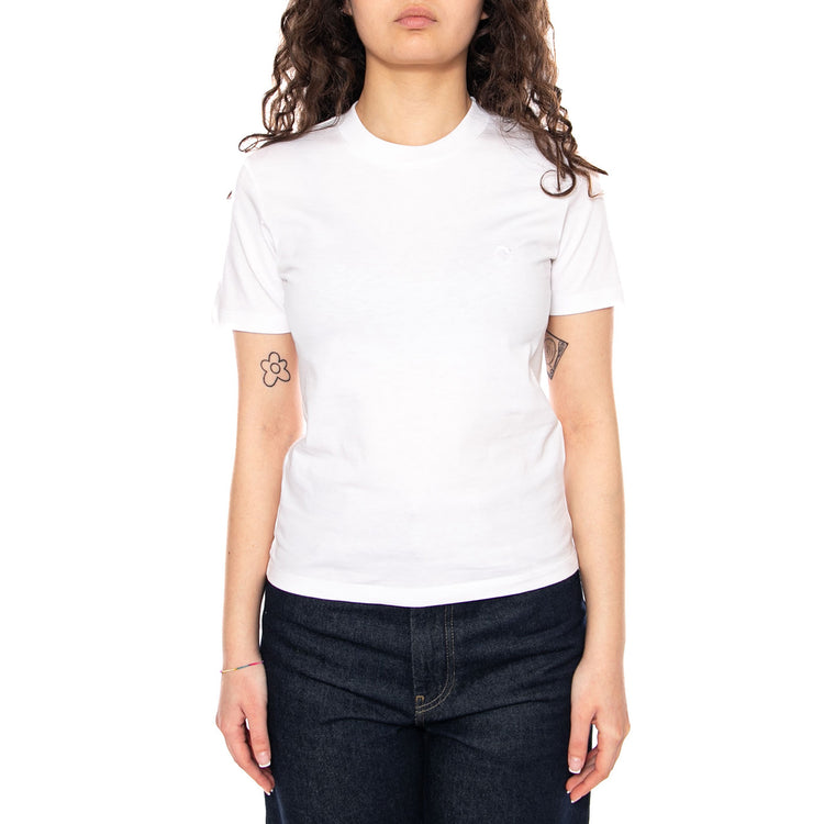 W' S/S Luca T-Shirt White - Maglietta Girocollo Donna Bianca I036365 02XX CARHARTT WIP 