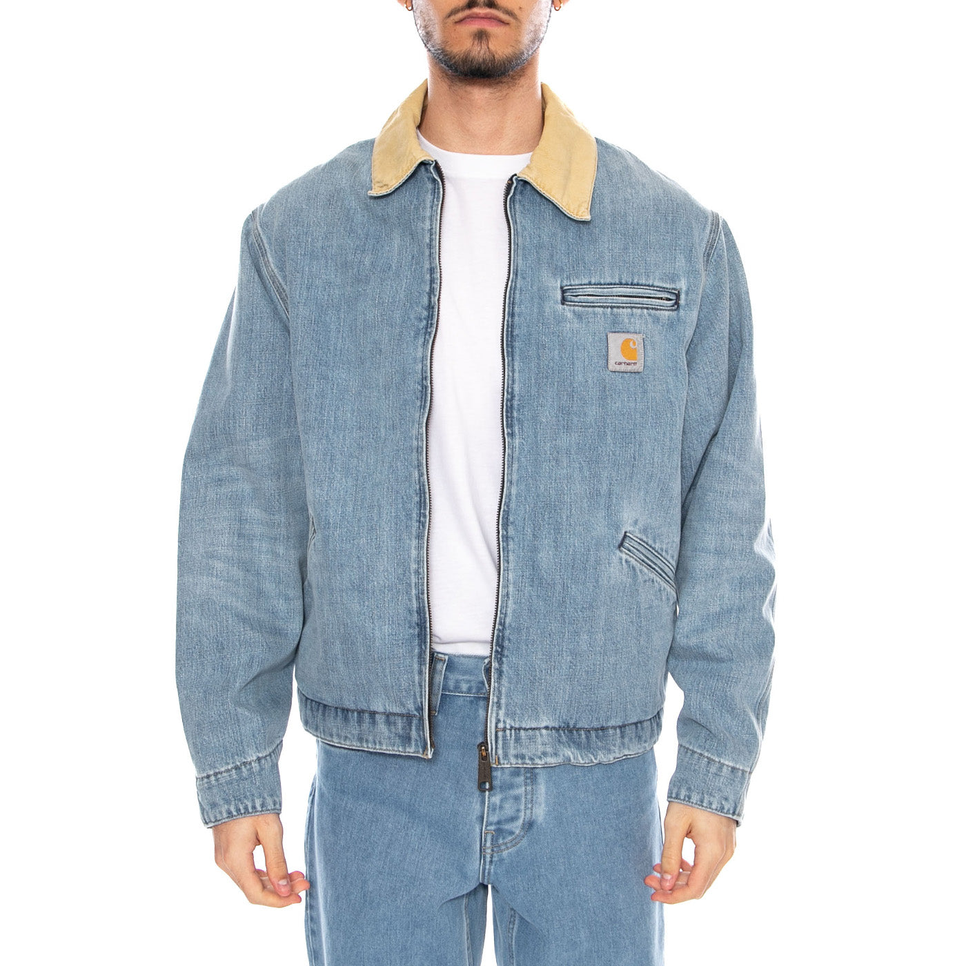 OG Detroit Jacket Blue/Dusty H Brown - Giacca Denim Jeans Uomo Blu I036593 2XNUR CARHARTT WIP 