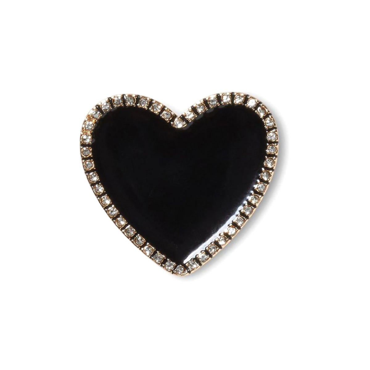 Black Heart with Gold Outline - Charm per Calzature Crocs Nero CR.3218 JIB UCOL CROCS 