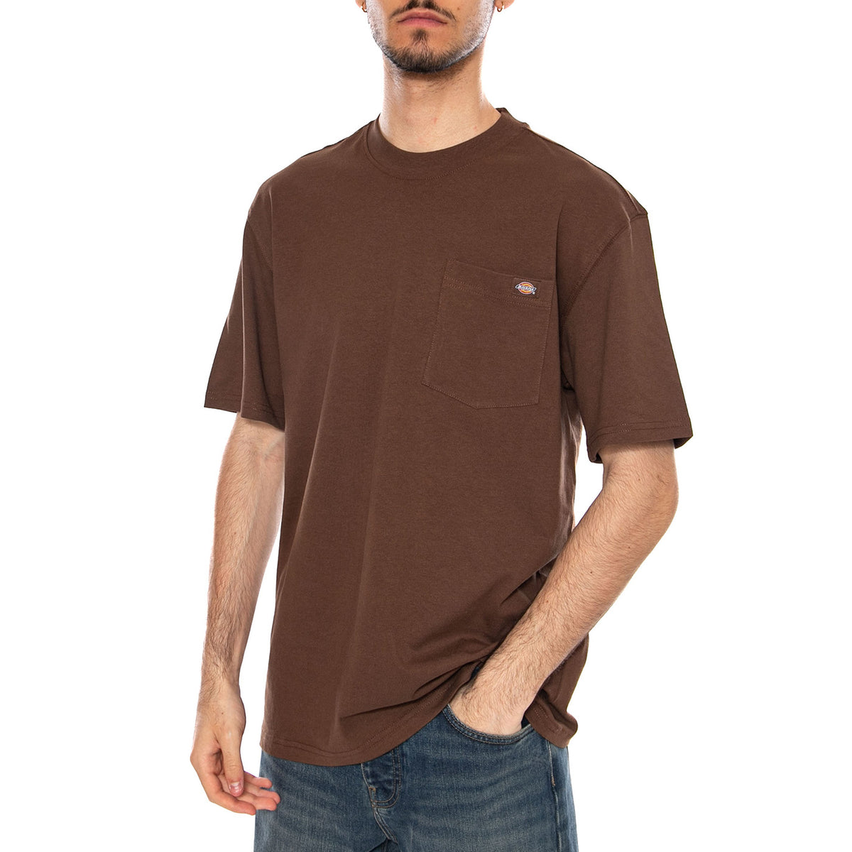 LURAY POCKET TEE SS TIMBER BROWN - Maglietta Girocollo Uomo Marrone DK0A4Y FC0TB1 DICKIES 