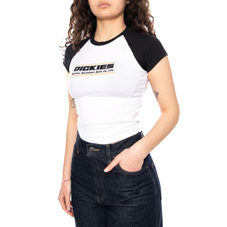 DERBY RAGLAN SS TEE W White - Maglietta Girocollo Donna Bianca DK0A883A 0WH1 DICKIES 