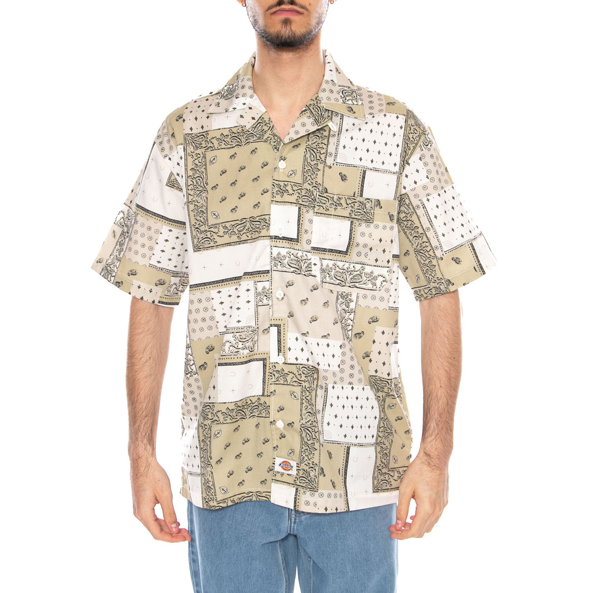 Glandorf Shirt SS Egret - Camicia Maniche Corte Uomo Multicolore DK0A889T C48 DICKIES 