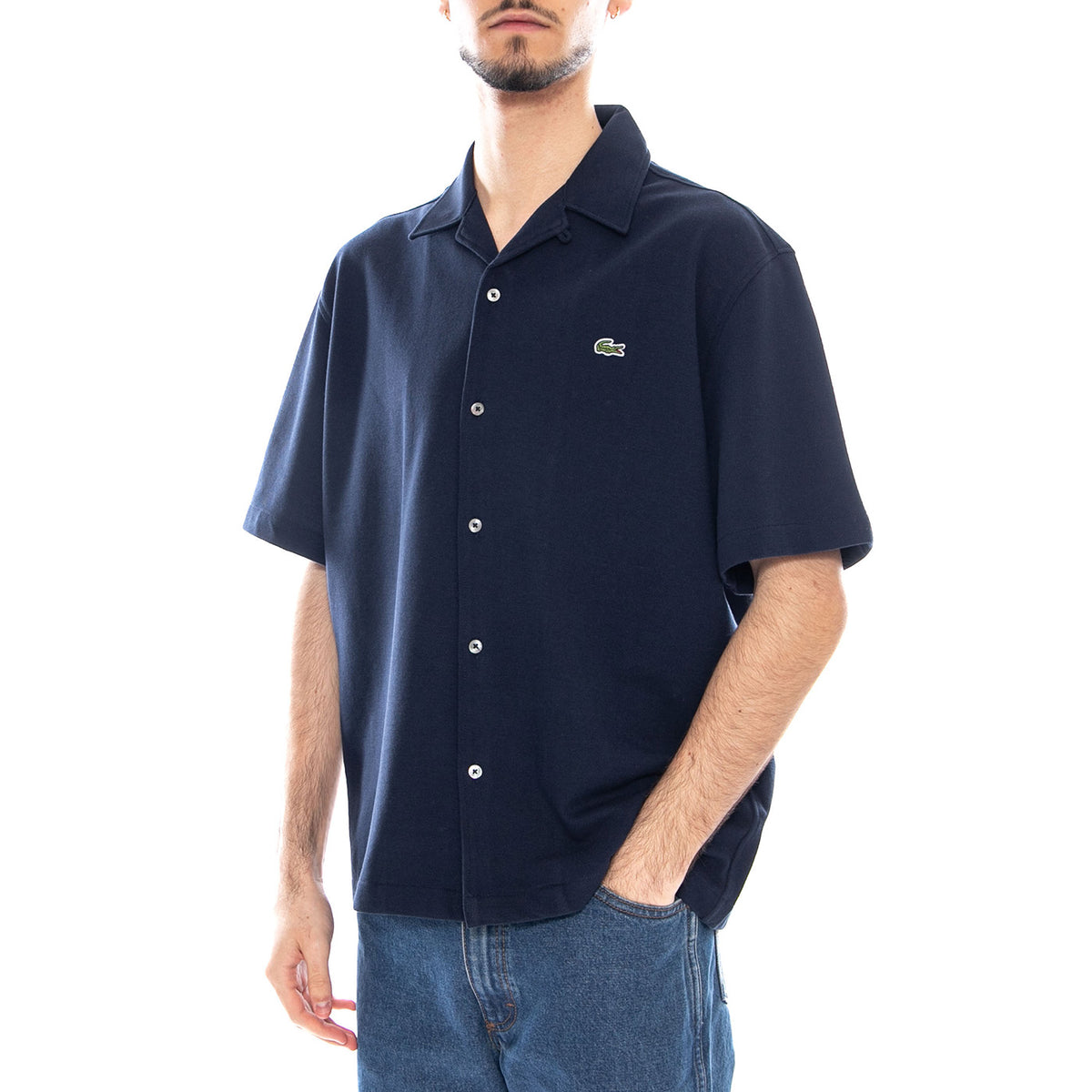 CAMICIA M/C - Camicia Maniche Corte Uomo Blu CH2347 166 LACOSTE 