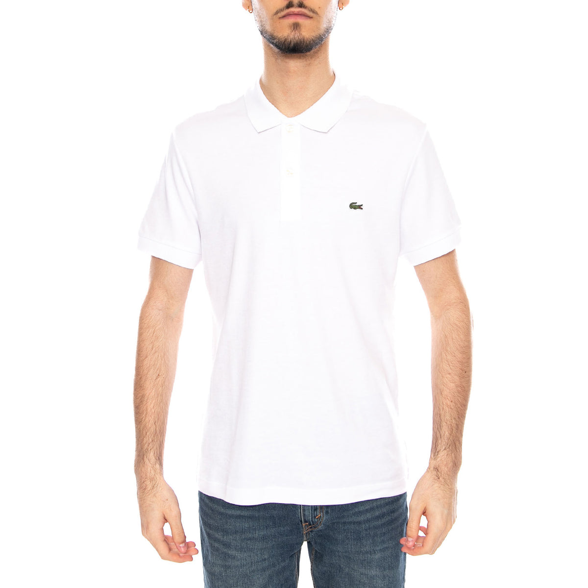 Basic Logo Mc-001 Polo White - Polo Uomo Bianca DH2050 001 LACOSTE 
