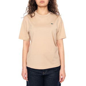 T-SHIRT Beige - Maglietta Girocollo Donna Beige TF7215 X6F LACOSTE 