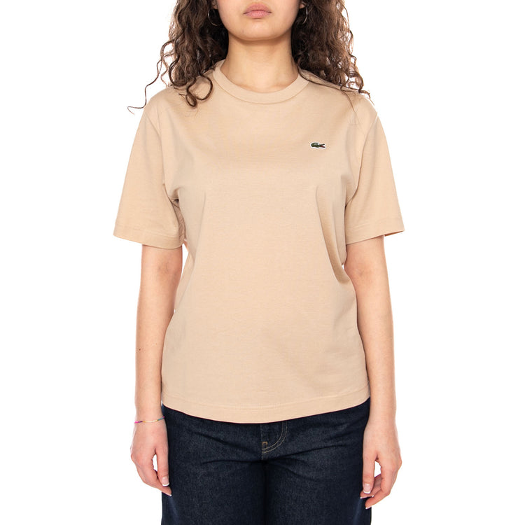 T-SHIRT Beige - Maglietta Girocollo Donna Beige TF7215 X6F LACOSTE 