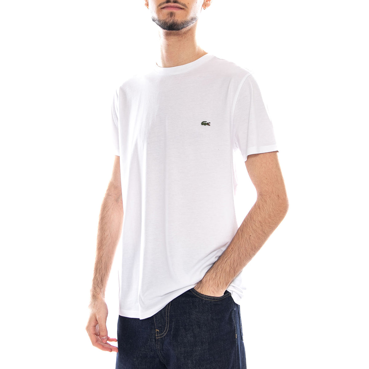 T-Shirt Bianca con Logo Uomo - Lacoste TH6709 001 LACOSTE 