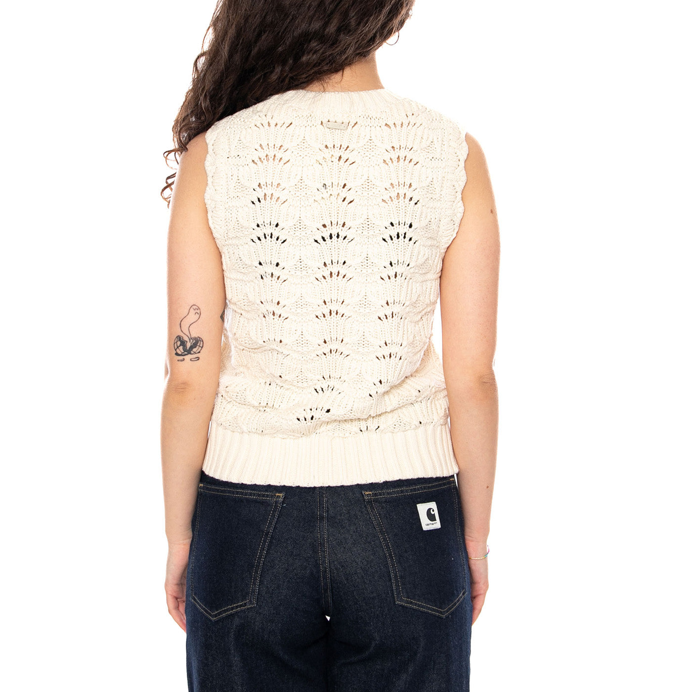 Hope Crochet Tank White - Canotta in Maglia Donna Bianca 0059T-0009 PRI LEVIS 