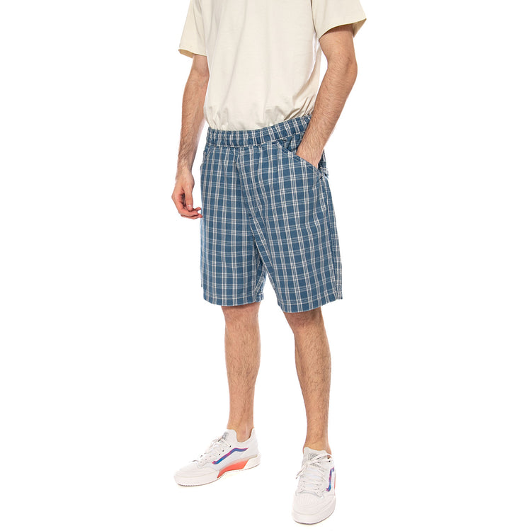PULL-ON WORK SHORT SUMMER CHECK MED INDIGO - Bermuda Uomo Blu a Scacchi 005A0-0000 MIG LEVIS 