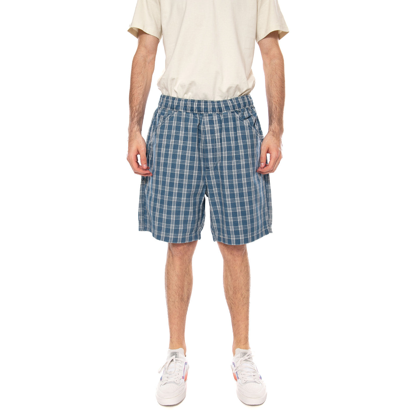 PULL-ON WORK SHORT SUMMER CHECK MED INDIGO - Bermuda Uomo Blu a Scacchi 005A0-0000 MIG LEVIS 
