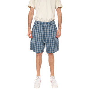 PULL-ON WORK SHORT SUMMER CHECK MED INDIGO - Bermuda Uomo Blu a Scacchi 005A0-0000 MIG LEVIS 