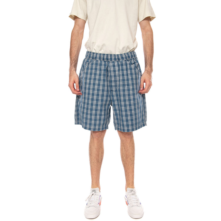 PULL-ON WORK SHORT SUMMER CHECK MED INDIGO - Bermuda Uomo Blu a Scacchi 005A0-0000 MIG LEVIS 