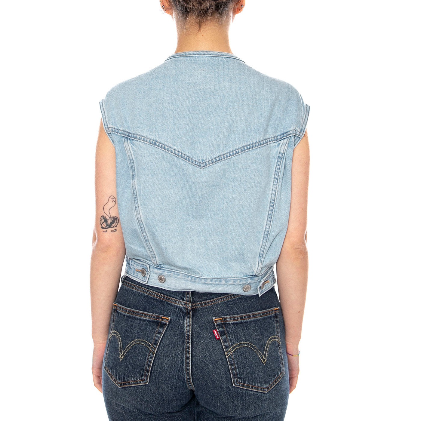 GILET TRUCKER LIGHTWEIGHT SHRUNKEN - Gilet Denim Jeans Donna Blu 005NP0001  LEVIS 