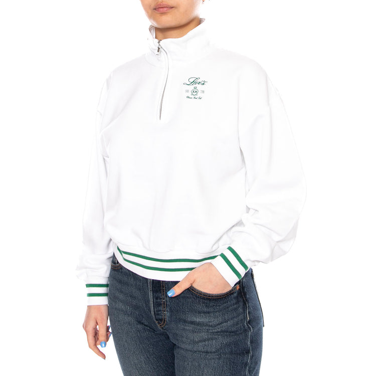 GRAPHIC EVERYDAY QUARTER ZIP SWEATSHIRT WHITE - Felpa Mezzo Collo Donna Bianca 005OX 0003 LEVIS 