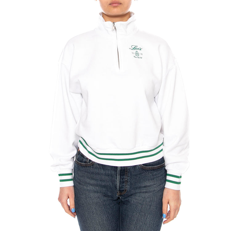 GRAPHIC EVERYDAY QUARTER ZIP SWEATSHIRT WHITE - Felpa Mezzo Collo Donna Bianca 005OX 0003 LEVIS 