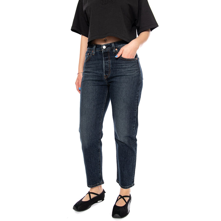501 CROP APPLY NOW BLUE - Pantaloni Denim Jeans Aderenti Donna Blu 36200 0342 LEVIS 
