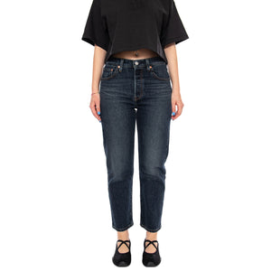 501 CROP APPLY NOW BLUE - Pantaloni Denim Jeans Aderenti Donna Blu 36200 0342 LEVIS 