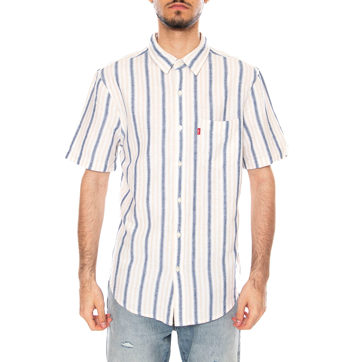 S/S SUNSET STANDARD GIO STRIPE CEME - Camicia Maniche Corte Uomo Multicolore 86624-0078 NTL LEVIS 