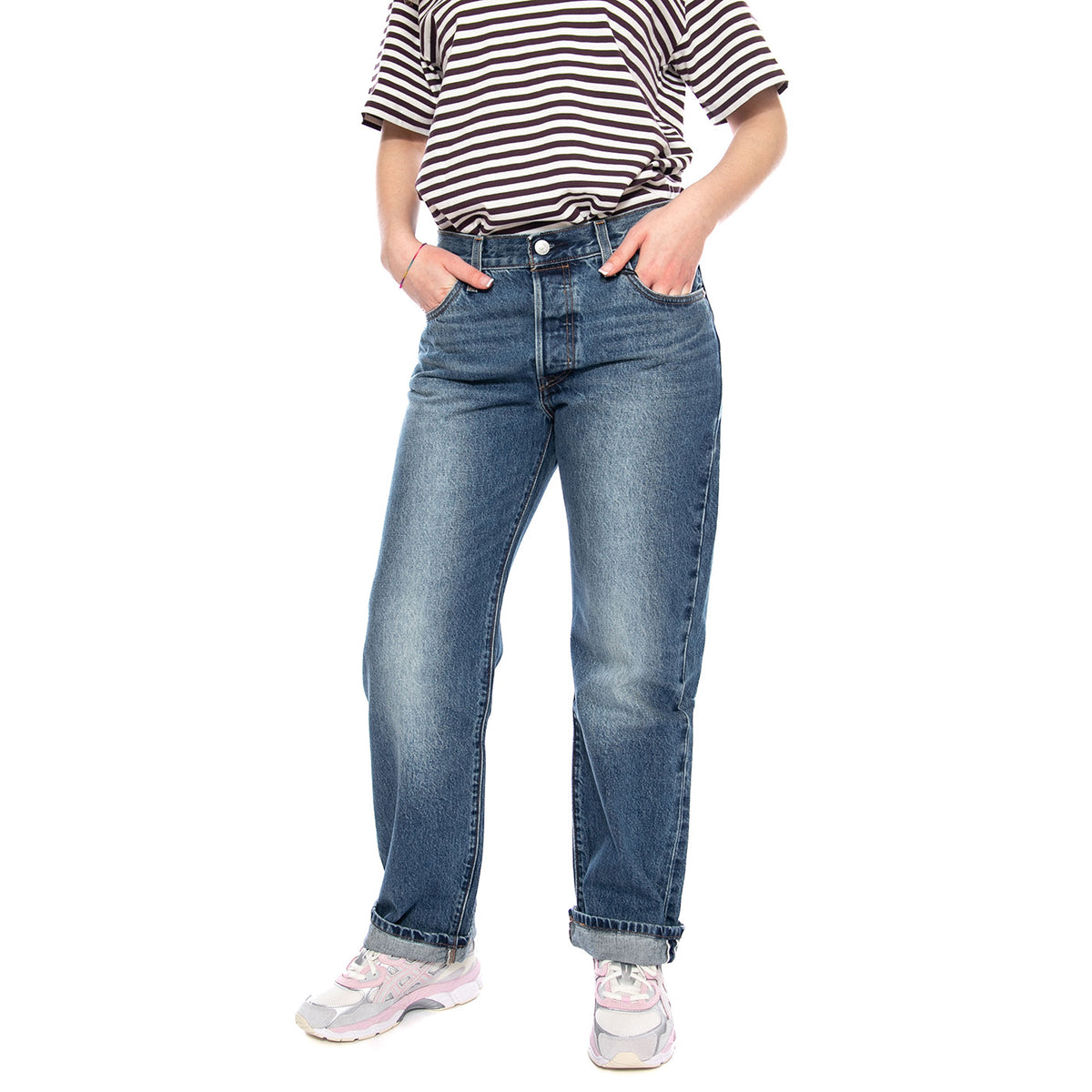 501® '90S - Work Yourself Selvedge Blue - Pantaloni Denim Jeans Donna Blu A1959 0116 LEVIS 