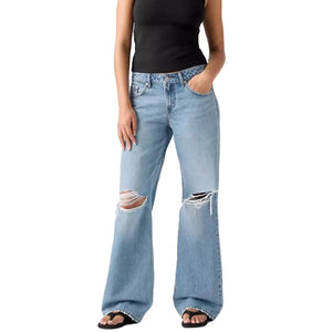 LOW LOOSE SHAKEY GROUND - Pantaloni Denim Jeans a Zampa Donna Blu A5566 0044 LEVIS 