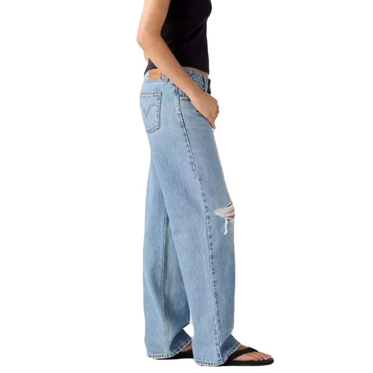 LOW LOOSE SHAKEY GROUND - Pantaloni Denim Jeans a Zampa Donna Blu A5566 0044 LEVIS 