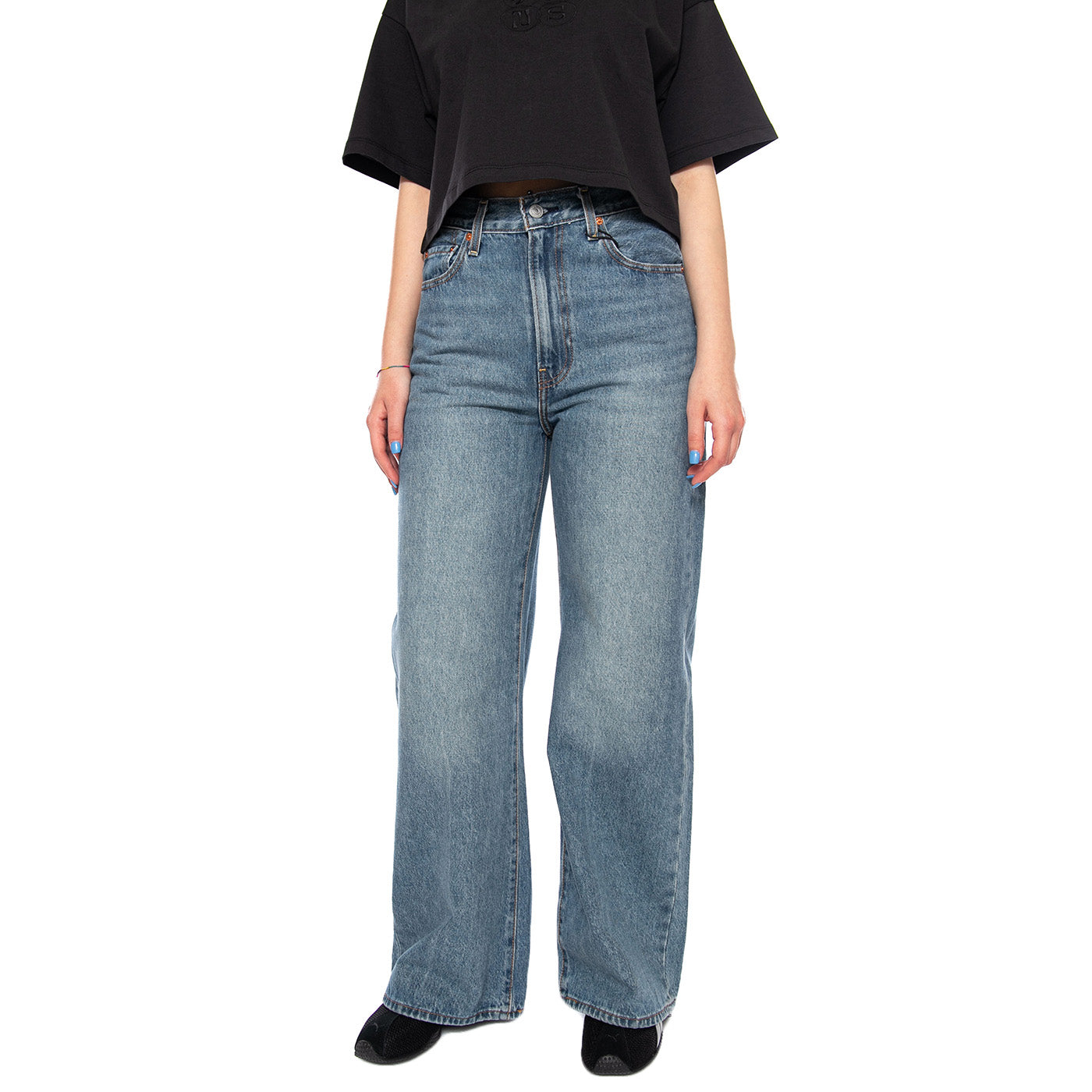 RIBCAGE WIDE LEG - Pantaloni Denim Jeans Donna Blu A6081 0020 LEVIS 