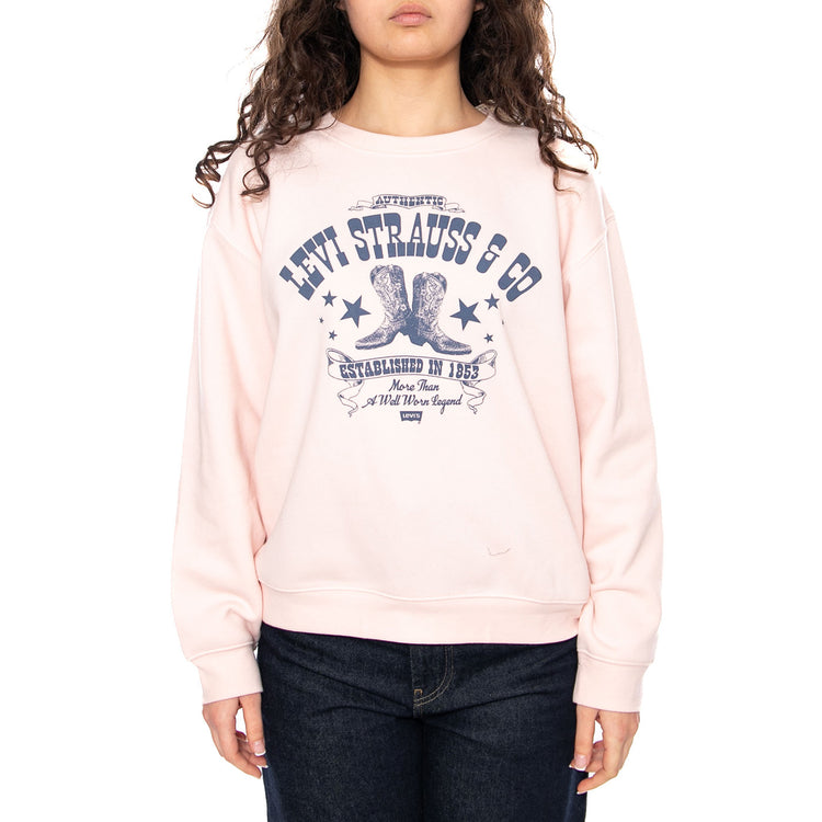 LOGO VINTAGE - Felpa Girocollo Donna Rosa A8800 0092 LEVIS 