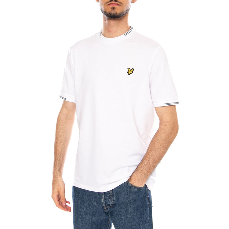FINE TIPPED T-SHIRT WHITE / EVERGLADE - Maglietta Girocollo Uomo Bianca TS2405V Y16 LYLE & SCOTT 