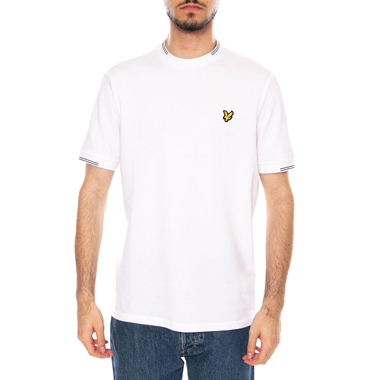 FINE TIPPED T-SHIRT WHITE / EVERGLADE - Maglietta Girocollo Uomo Bianca TS2405V Y16 LYLE & SCOTT 