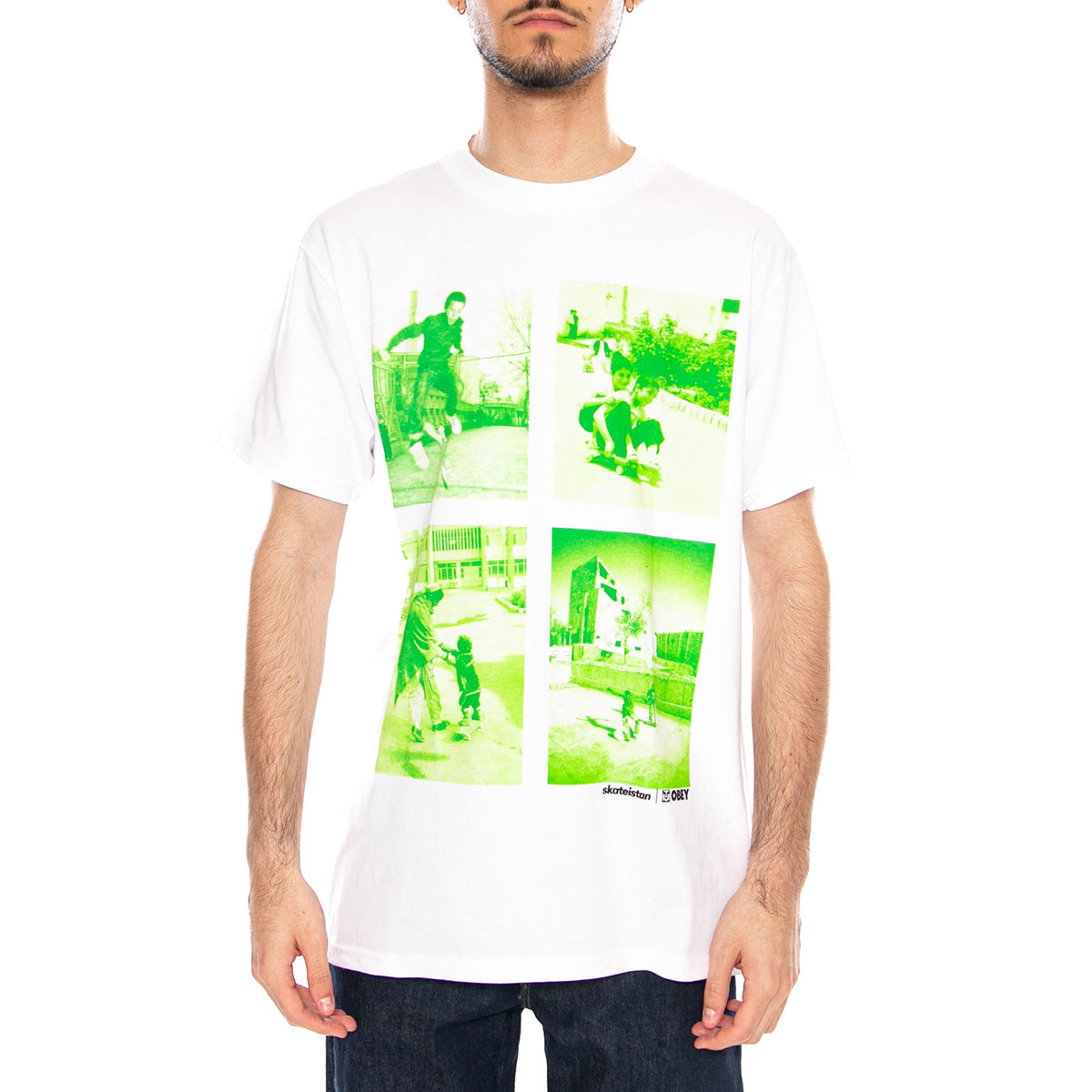 Skateistan / Obey Child Photo Tee White - Maglietta Girocollo Uomo Bianca 165264404 WHT OBEY 
