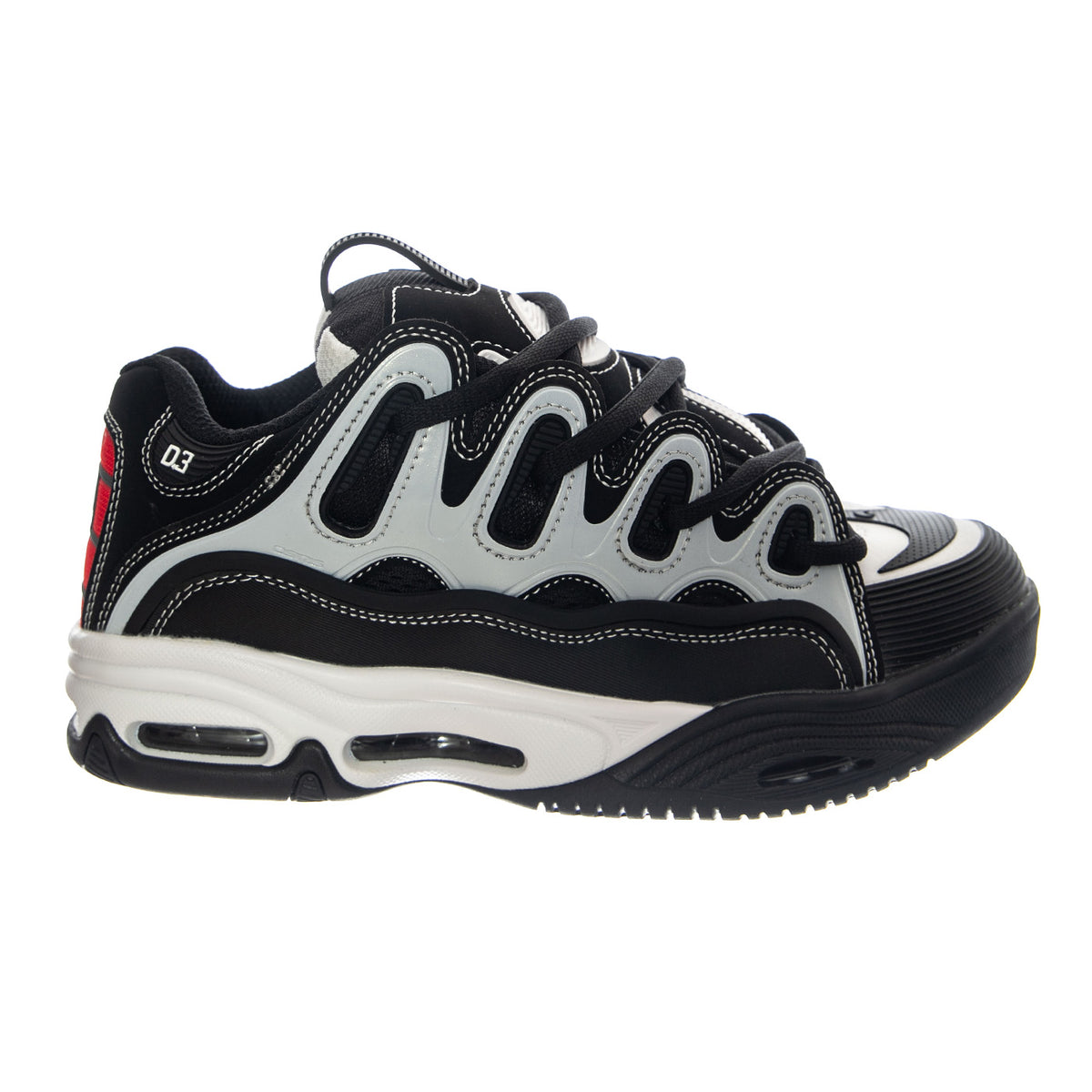 D3 2001 (25th) Footwear Black/White/Red - Scarpe Stringate Uomo Multicolore 1141 OS000146 OSIRIS 