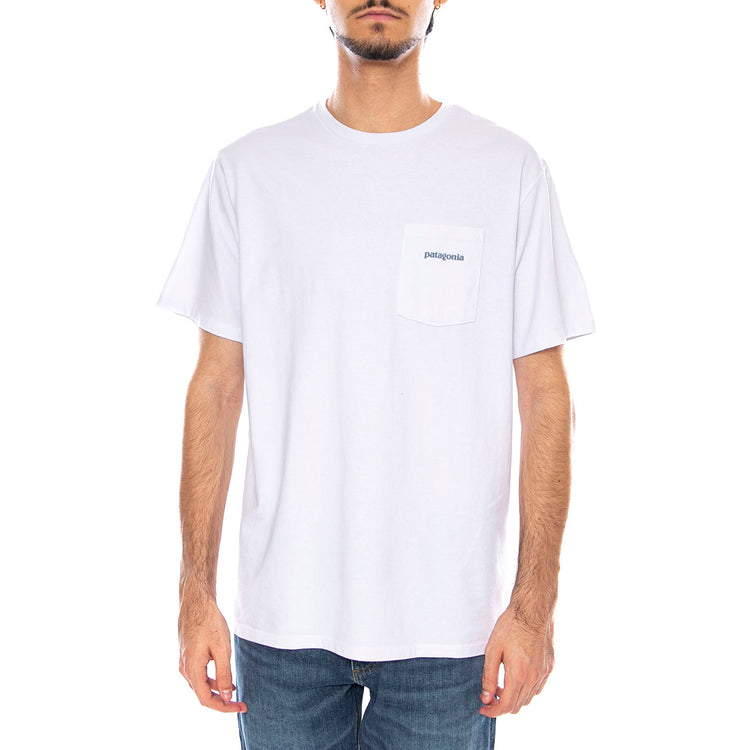 M's Boardshort Logo Pocket Responsibili-Tee White - Maglietta Girocollo Uomo Bianca 37655 WHI PATAGONIA 