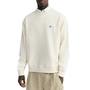 LEON SWEATSHIRT PANNACOTTA - Felpa Girocollo Uomo Bianca MSS00174 PNT THINKING MU 