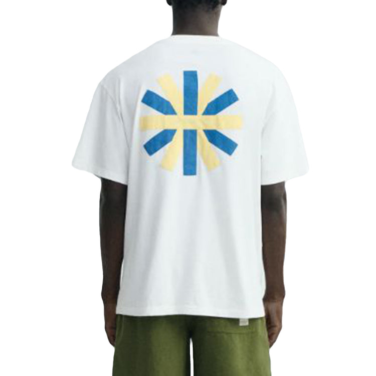 AARON WHITE PATCHED SUN BACK WHITE - Maglietta Girocollo Uomo Bianca MTS00511 WHT THINKING MU 