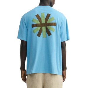 AARON BLUE PATCHED SUN BACK SUNNY DARK - Maglietta Girocollo Uomo Blu MTS00512 SDD THINKING MU 