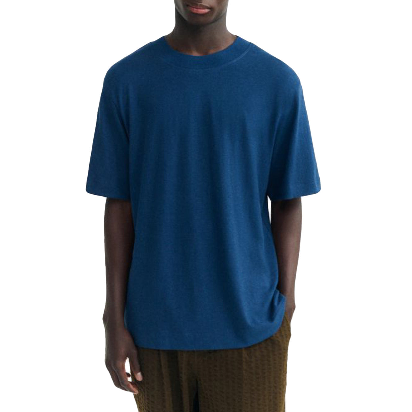 ROY T-SHIRT NAVY HEMP - Maglietta Girocollo Uomo Blu MTS00515 NHP THINKING MU 