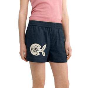 GERALDINE SHORTS NAVY FISH - Pantaloncini Donna Blu WST00090 NVY THINKING MU 