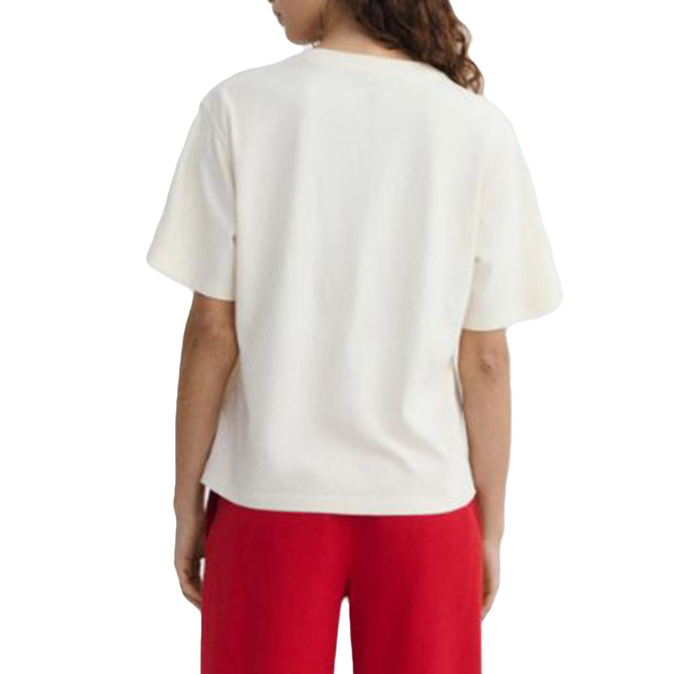 LUCIA TEE WHITE - Maglietta Girocollo Donna Bianca WTS00490 PNT THINKING MU 