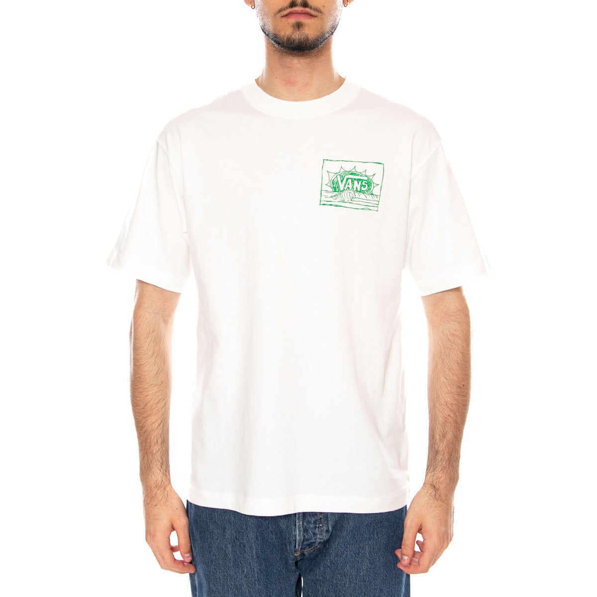BRIGHT DAY SS TEE WHITE - Maglietta Girocollo Uomo Bianca VN000TRG WHT1 VANS 